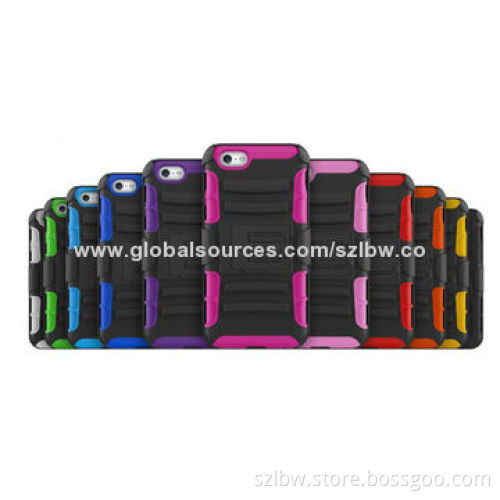 Cover for iPhone 6, Combined by Silicone & PC Material, 11 Colors